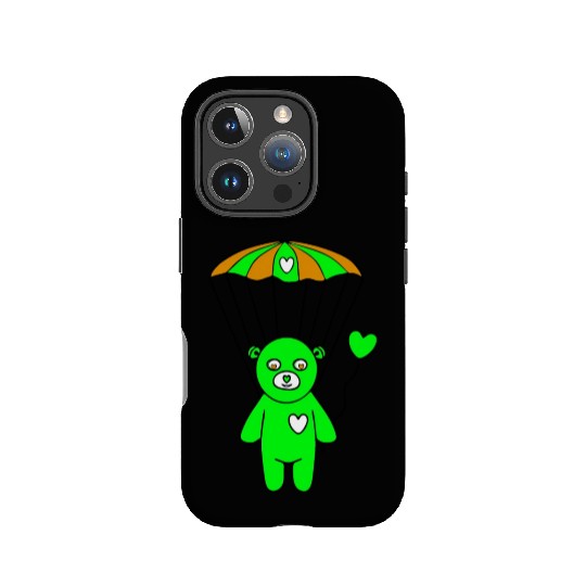 Teddy Bear - The Green Skydiver IPhone Cases