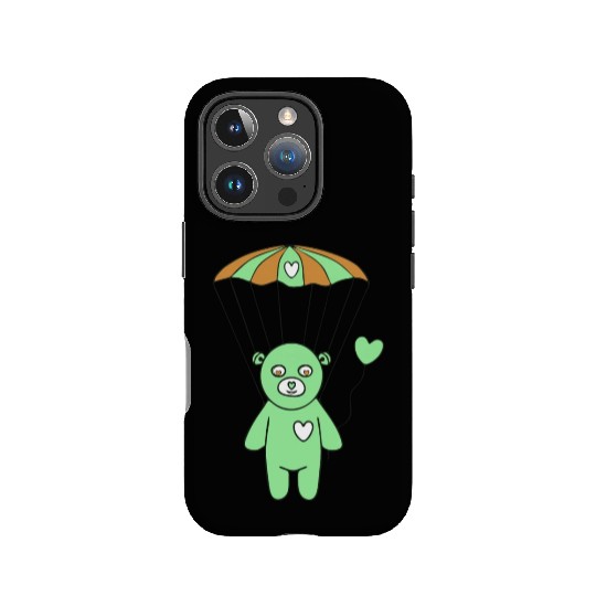 Teddy Bear - The Green Skydiver IPhone Cases