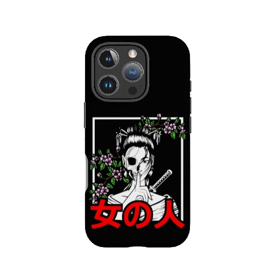 Japanese Samurai Floral Warrior Flower Woman IPhone Cases