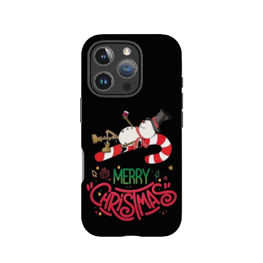 Snowman Lying On Candy Cane Merry Christmas IPhone Cases