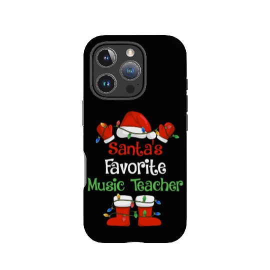 Santa's Favorite Music Teacher Funny Christmas IPhone Cases