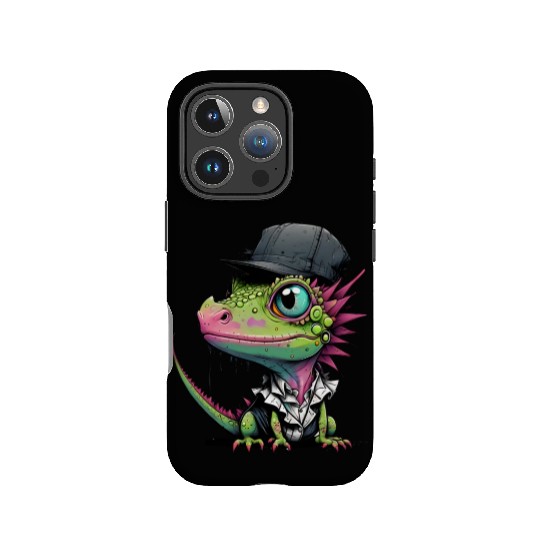 Cute lizard with cap IPhone Cases