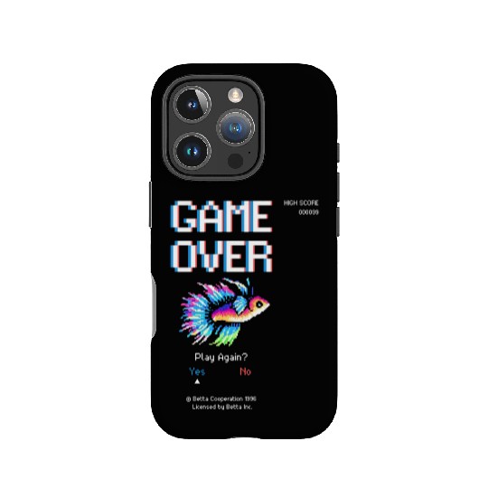 8 bit Arcade Retro Game Over Betta Fish IPhone Cases