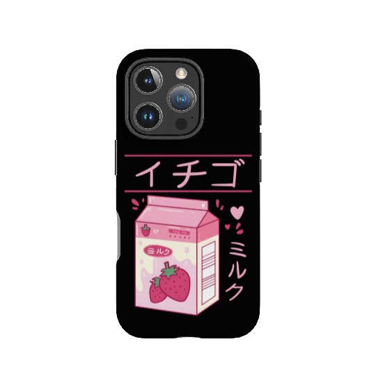 Japanese Strawberry Milk Drink Kawaii Kanji Vaporw IPhone Cases