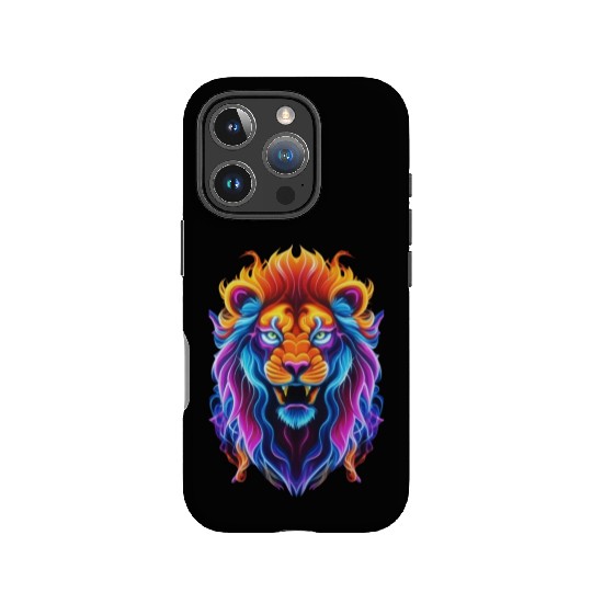 Roaring Spectrum: Colorful Lion Face IPhone Cases