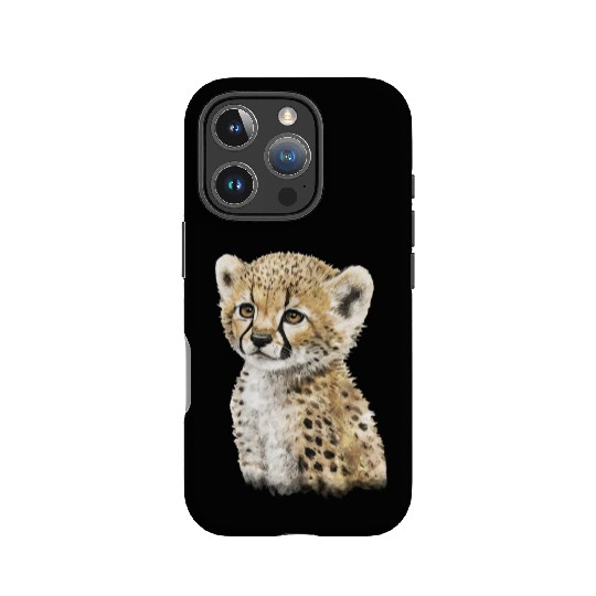 Cute Baby Cheetah Watercolor Painting Portrait IPhone Cases