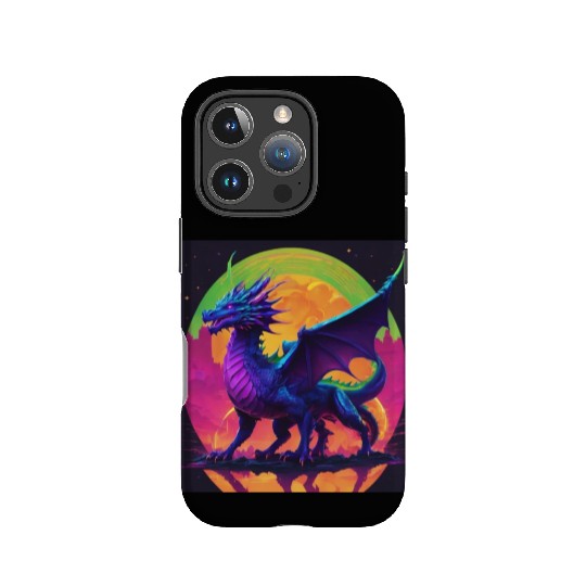 neon dragon IPhone Cases