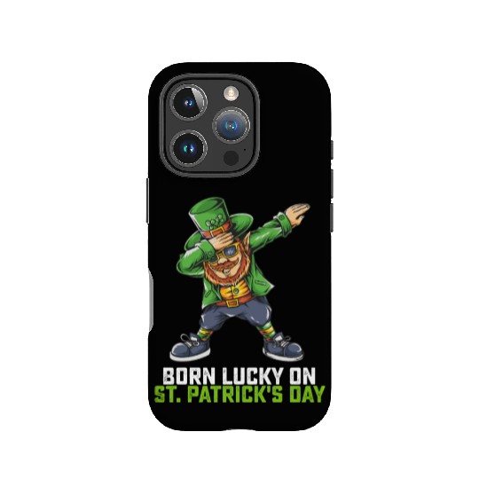 Born Lucky On St Patrick's Day Dabbing Birthday IPhone Cases