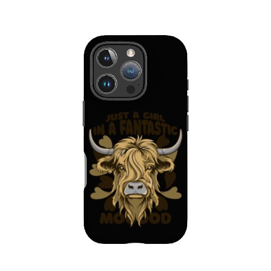 A Girl In A Fantastic Mood Highland Cow Highland IPhone Cases