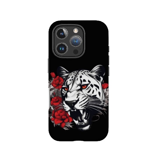 Dynamic Panther Embraces Kindness in Floral Glory IPhone Cases