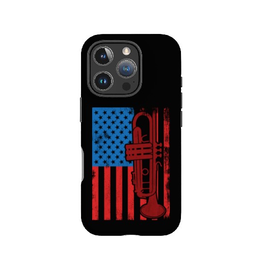 US Patriotic Trumpet Player IPhone Cases