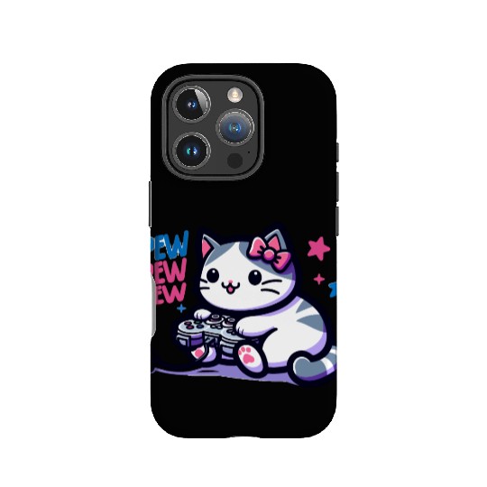 Cat Play Console Game Pew Pew Pew IPhone Cases