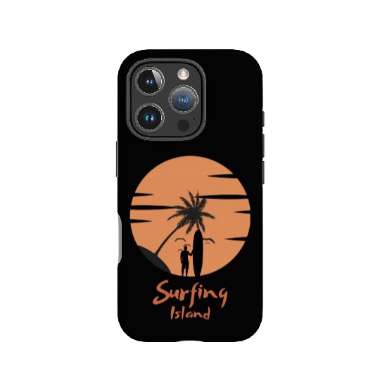 Surfing Island IPhone Cases