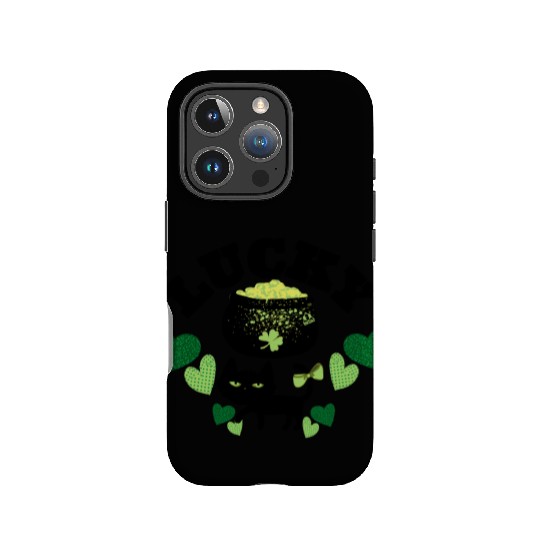 LUCKY ST PATS BLACK CAT Feline Kitty Design IPhone Cases