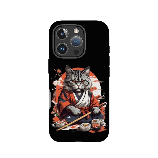 Cat Samurai Sushi IPhone Cases
