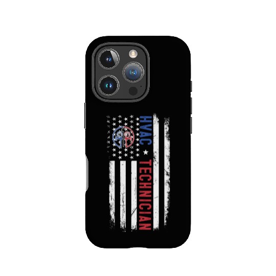 HVAC Technician US American Flag HVAC Mechanic Eng IPhone Cases
