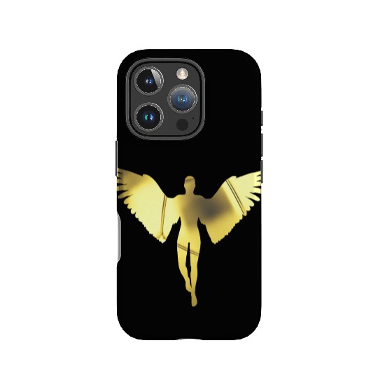 golden angel in a bright golden color IPhone Cases
