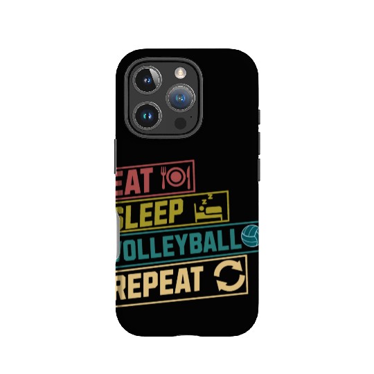 Eat sleep volleyball repeat hobby IPhone Cases