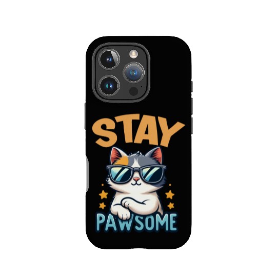 Stay Pawsome Cat for a Cat owner cat lover IPhone Cases
