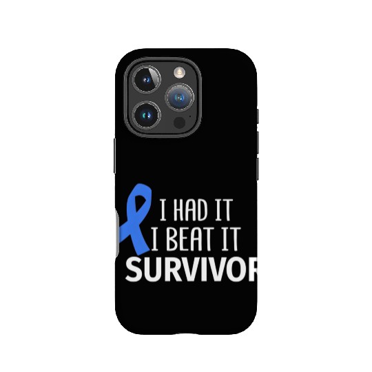 Colon Cancer I Had It I Beat It Survivor Dark Blue IPhone Cases