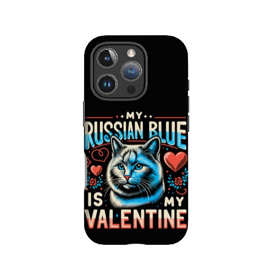 Russian Blue Cat Love Cute Valentine's for Cat lov IPhone Cases