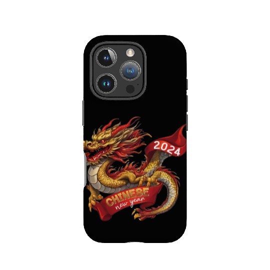 Chinese New Year Dragon: Red Gold Grey White IPhone Cases