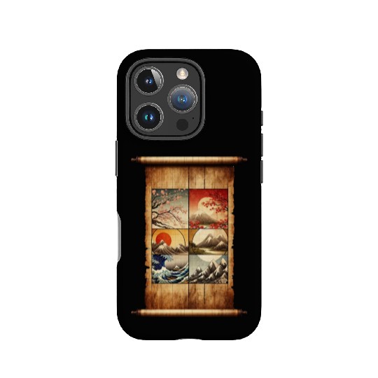 Winter Autumn Season Scenery Papyrus Scroll IPhone Cases