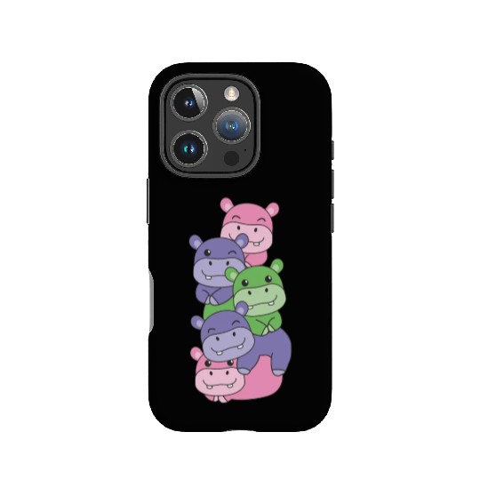 Trigender Flag Pride Lgbtq Cute Hippo IPhone Cases