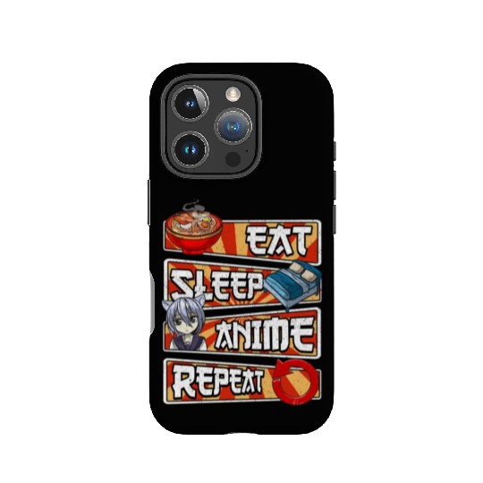 eat sleep anime repeat cute lovers obsessed IPhone Cases