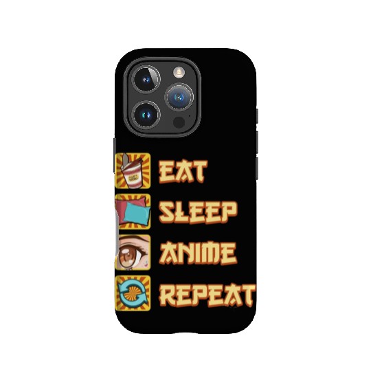 funny eat sleep anime repeat the perfect presents IPhone Cases