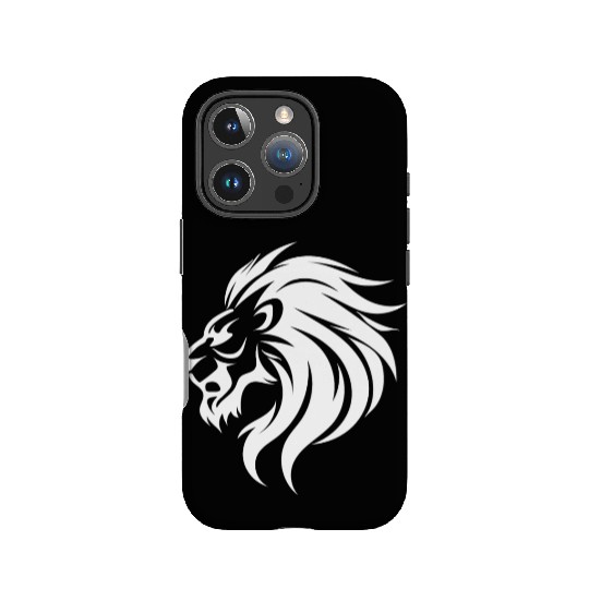 Angry Lion Head Tattoo Style Waving Mane IPhone Cases