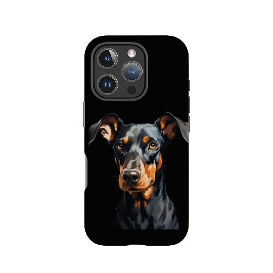 Doberman natural ears IPhone Cases