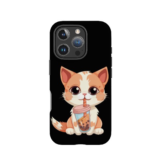 Cat Boba Tea Bubble Tea Anime Kawaii Neko IPhone Cases