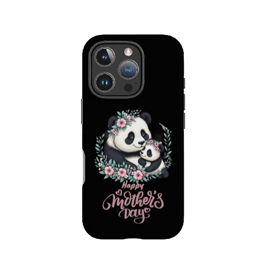 Happy Mother's Day Floral Wreath Mum Panda IPhone Cases
