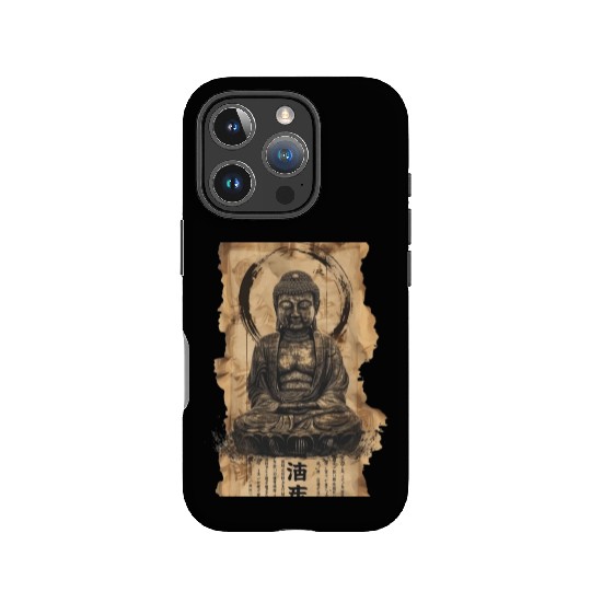 Vintage Papyrus Scroll Japanese Silhouette Buddha IPhone Cases