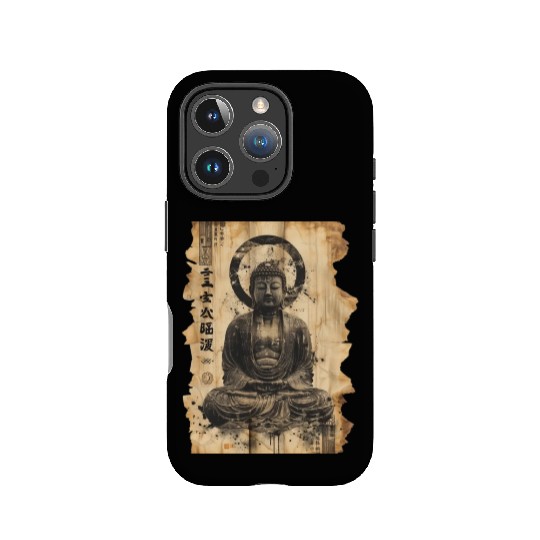 Vintage Papyrus Scroll Japanese Silhouette Buddha IPhone Cases