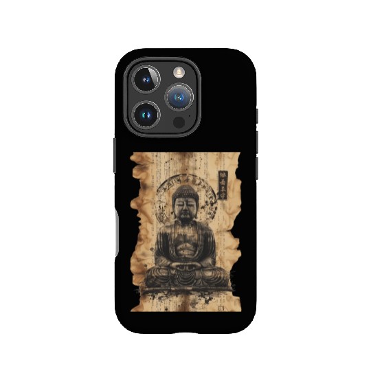 Vintage Papyrus Scroll Japanese Silhouette Buddha IPhone Cases