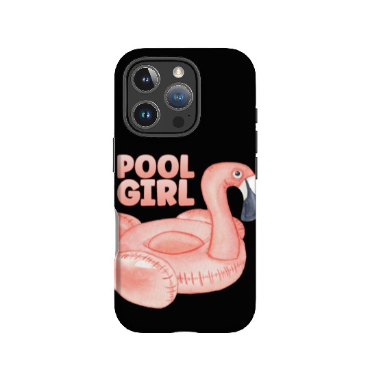 Pool Girl Flamingo Floatie Swimming Pool IPhone Cases
