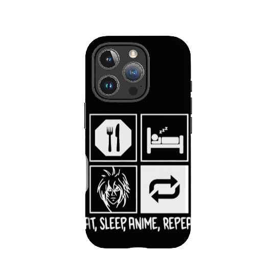 Eat Sleep Anime Repeat IPhone Cases