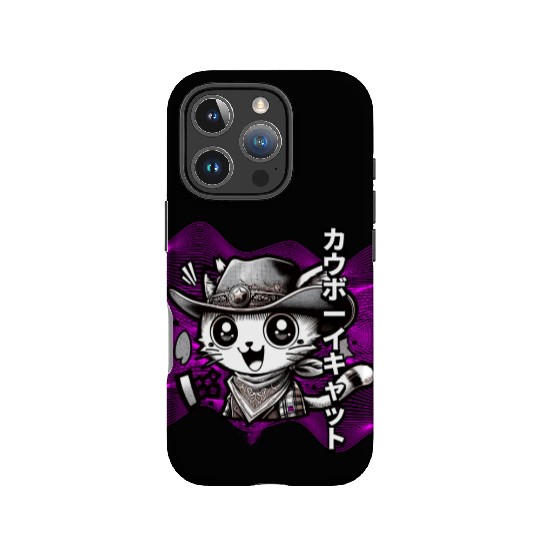 Yeehaw Meow: Manga Cowboy Cat Extravaganza IPhone Cases