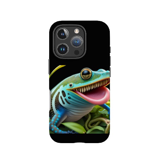 Blue Tongue Skink & Hornworms Design IPhone Cases