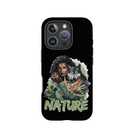 Nature-Inspired Wolf Owl Turtle Phoenix Woman IPhone Cases