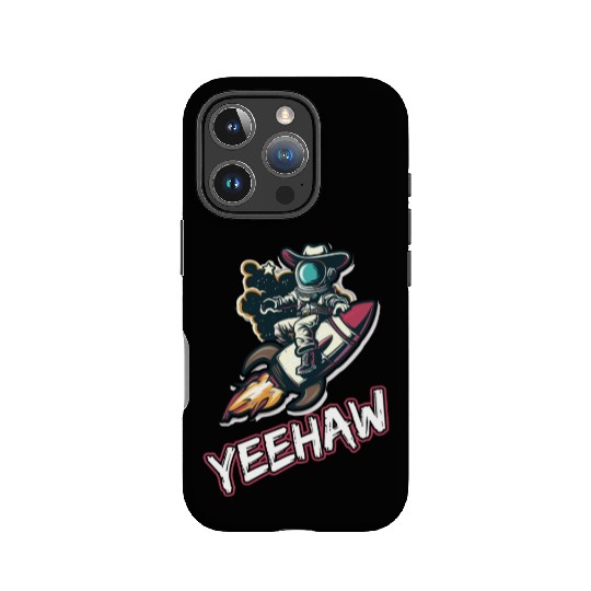 Space Cowboy Riding a Rocket with Yeehaw Slogan IPhone Cases
