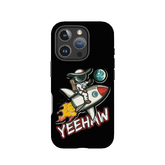Space Cowboy Riding a Rocket with Yeehaw Slogan IPhone Cases