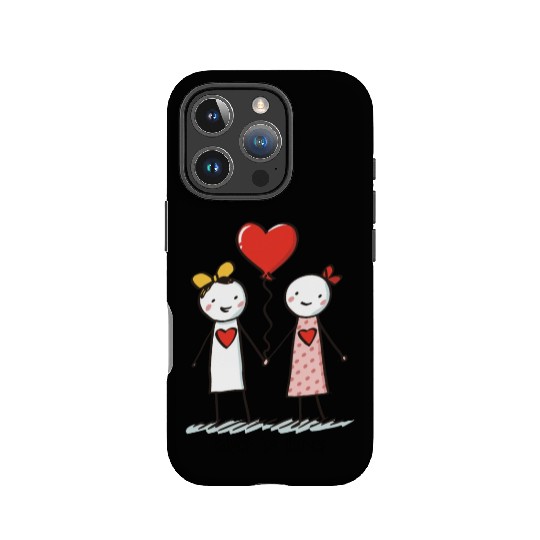 Stick Figure Lesbian Lovers Love is Love IPhone Cases
