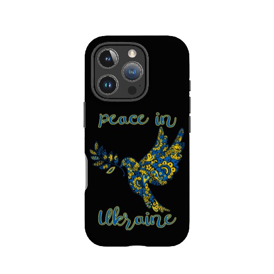 Dove of peace in Ukraine drawing in national color IPhone Cases