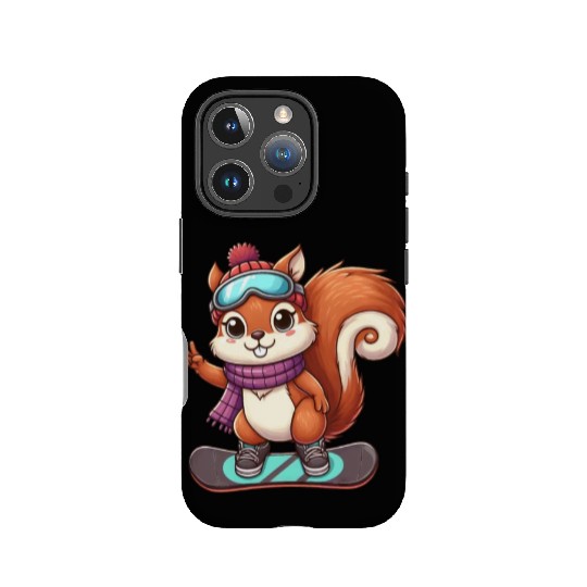Snowboarding Squirrel Winter Adventure IPhone Cases
