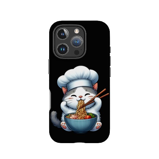 Kawaii Anime Whimsical Cat Japanese Ramen Noodles IPhone Cases