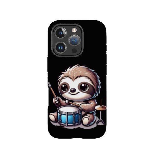 Cool Sloth Drummer Lazy Beats Design IPhone Cases