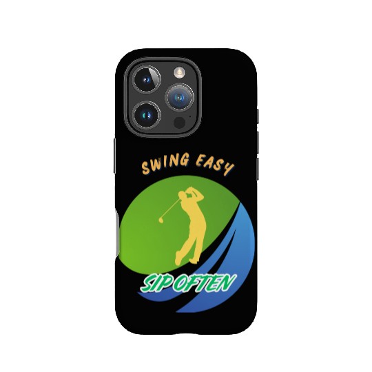 Swing Easy, Sip Often. Funny golf beer IPhone Cases